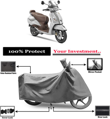 Amexride Two Wheeler Cover for TVS(Jupiter classic, Grey)