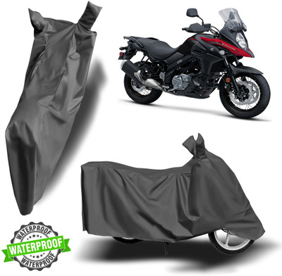 Autoinnovation Waterproof Two Wheeler Cover for Suzuki(V-Strom 650 XT, Grey)