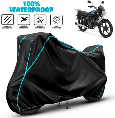 favy Waterproof Two Wheeler Cover for Hero(Splendor Pro Classic, Black, Blue)