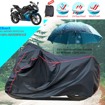 OliverX Waterproof Two Wheeler Cover for Yamaha(YZF R15 Ver 2.0, Black)