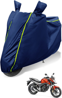 Auto Hub Waterproof Two Wheeler Cover for Honda(CB Hornet 160, Blue)