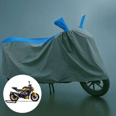 PAGORA Waterproof Two Wheeler Cover for TVS(Apache RTR 310, Grey, Blue)