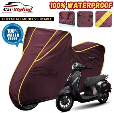 Car Styling Waterproof Two Wheeler Cover for Bajaj(Chetak, Maroon, Yellow)