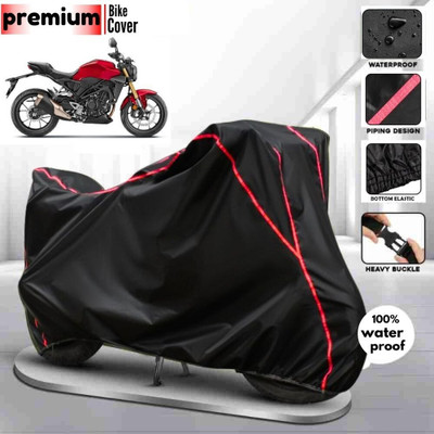 OliverX Waterproof Two Wheeler Cover for Honda(CB300R, Black, Red)