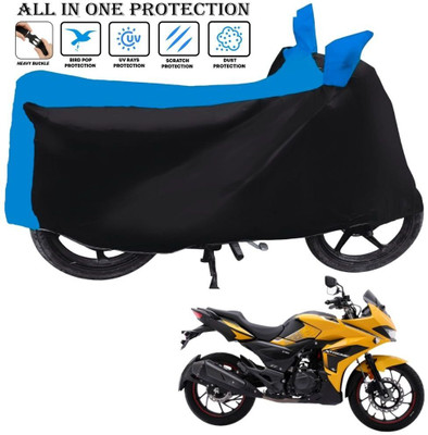 AUTOCAD Waterproof Two Wheeler Cover for Hero(MotoCorp Xtreme 200S, Black, Blue)