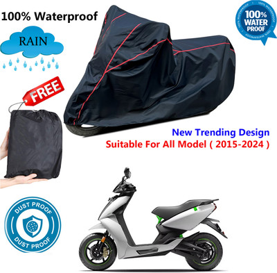 AUTOCAD Waterproof Two Wheeler Cover for Ather(Black, Red)