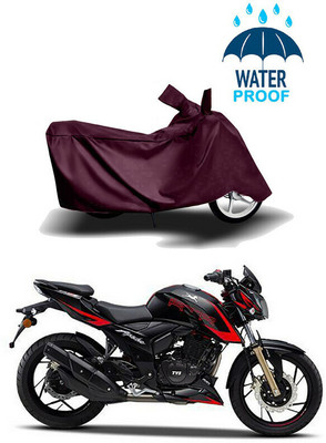 Mdstar Waterproof Two Wheeler Cover for TVS(Apache RTR 200 4V, Maroon)
