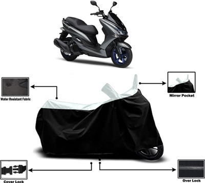 Amexride Two Wheeler Cover for Yamaha(Majesty S 155 maxi BS6, White)