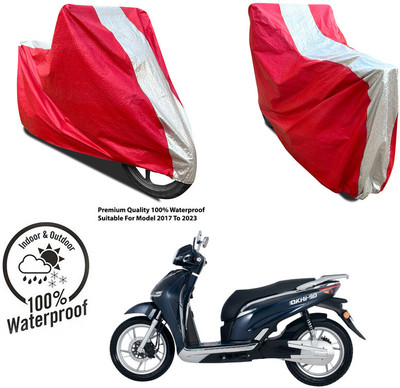 AUTOCAD Waterproof Two Wheeler Cover for TVS(Jupiter 125, Silver, Red)