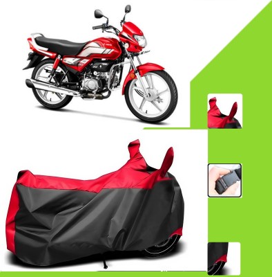 WMIZEXA Two Wheeler Cover for Hero(HF Deluxe BS6, Black, Red)