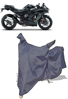 Amexride Two Wheeler Cover for Kawasaki(Ninja H2 SX BS6, Grey)