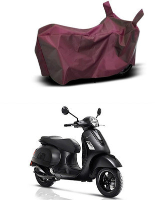 Mdstar Waterproof Two Wheeler Cover for Piaggio(Vespa, Maroon)