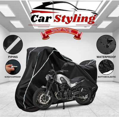 Car Styling Waterproof Two Wheeler Cover for Benelli(500, Black, White)