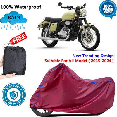 AutoGalaxy Waterproof Two Wheeler Cover for JAWA(Jawa, Maroon)