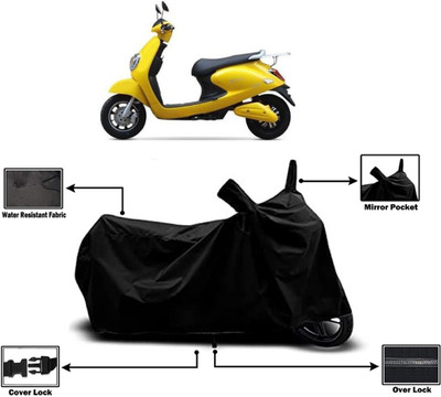 Amexride Two Wheeler Cover for Techo Electra(Emerge BS6, Black)