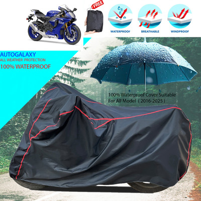 AutoGalaxy Waterproof Two Wheeler Cover for Yamaha(YZF-R1, Black)