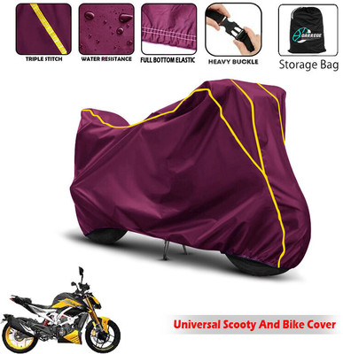 AUTOBIRSA Two Wheeler Cover for TVS(Apache RTR 310, Maroon)