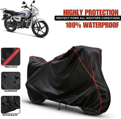 Shiv Kanha Waterproof Two Wheeler Cover for Hero(Splendor, Black, Red)