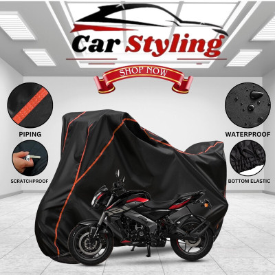 Car Styling Waterproof Two Wheeler Cover for Bajaj(Pulsar NS 160, Black, Red)