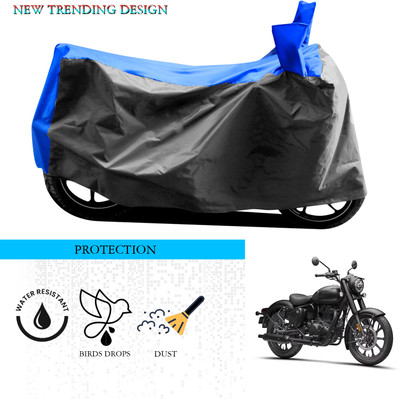 SnehaSales Waterproof Two Wheeler Cover for Royal Enfield(Classic 350, Grey, Blue)