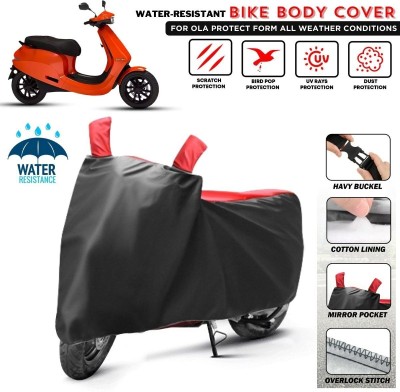 DeepShakshi AUTOMOTIVE Waterproof Two Wheeler Cover for Ola(Electric, Red, Black)