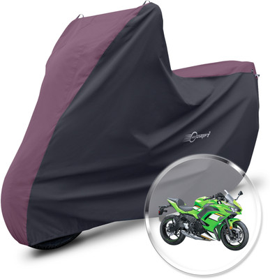 Neodrift Two Wheeler Cover for Kawasaki(Ninja 650, Maroon, Black)