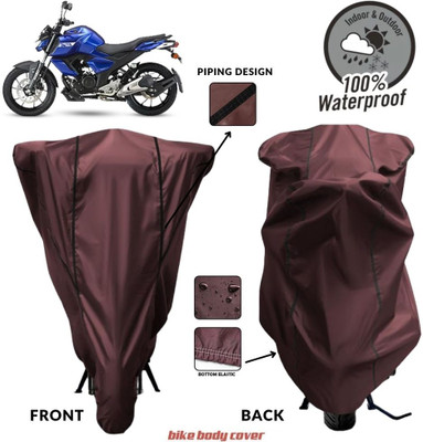 MADAFIYA Two Wheeler Cover for Yamaha(FZ S FI New BS6, Maroon, Black)