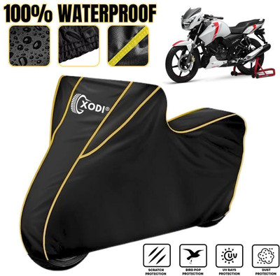 xodi Waterproof Two Wheeler Cover for TVS(Apache, Black, Yellow)