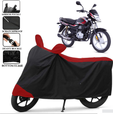 TENNYCER Waterproof Two Wheeler Cover for Bajaj(Platina, Black, Red)