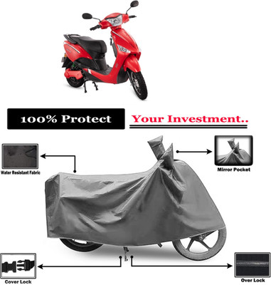 Amexride Two Wheeler Cover for Hero Electric(Electric Optima, Grey)