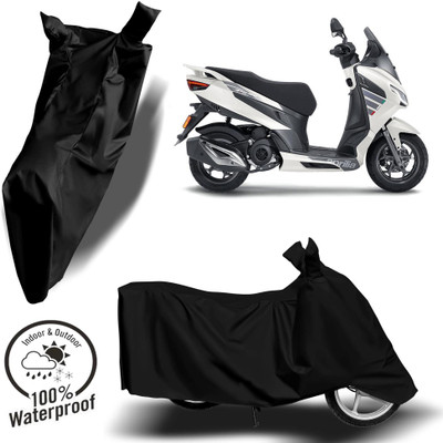 ROYAL AUTO MART Waterproof Two Wheeler Cover for Aprilia(SXR 160, Black)