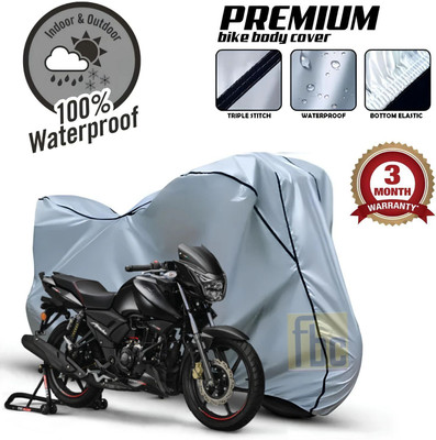 FBC Waterproof Two Wheeler Cover for TVS(Apache, Silver)