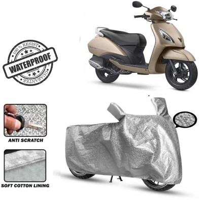 ROYAL AUTO MART Waterproof Two Wheeler Cover for TVS(Jupiter 125, Silver)