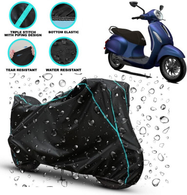 kerwa Waterproof Two Wheeler Cover for Bajaj(Chetak, Black)