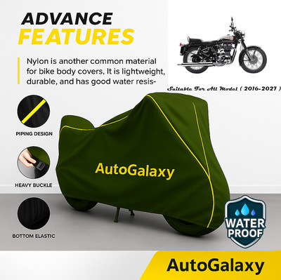 AutoGalaxy Waterproof Two Wheeler Cover for Royal Enfield(Bullet 350, Green)