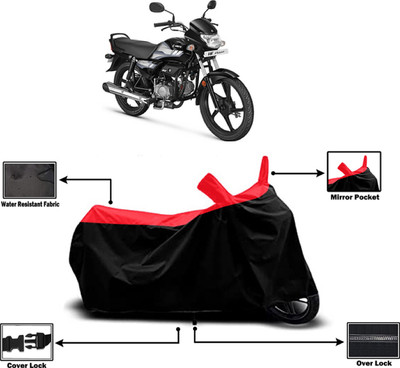 Amexride Two Wheeler Cover for Hero(HF Deluxe, Red)