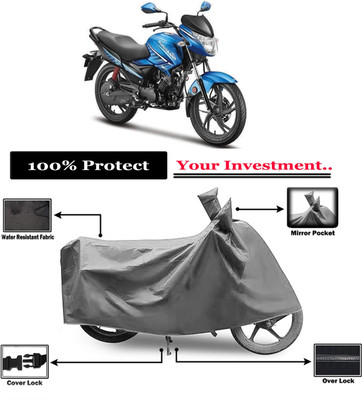 Amexride Two Wheeler Cover for Hero(Glamour FI, Grey)