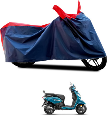 PAGORA Waterproof Two Wheeler Cover for Hero(MotoCorp Pleasure Plus, Black, Red)