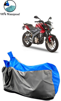 Autofly Waterproof Two Wheeler Cover for Bajaj(Pulsar 180NS, Grey, Blue)