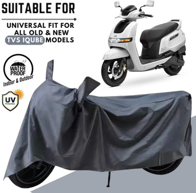 MADAFIYA Waterproof Two Wheeler Cover for TVS(iQube Electric, Grey)