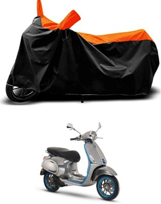 VESMEI Two Wheeler Cover for Vespa(Piaggio Elettrica BS6, Orange)