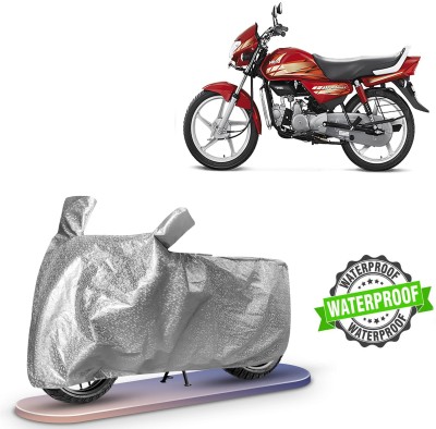 ROYAL AUTO MART Waterproof Two Wheeler Cover for Hero, Universal For Bike(HF, Silver)