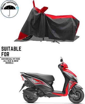 SK AUTO Waterproof Two Wheeler Cover for Honda(Dio, Red, Black)