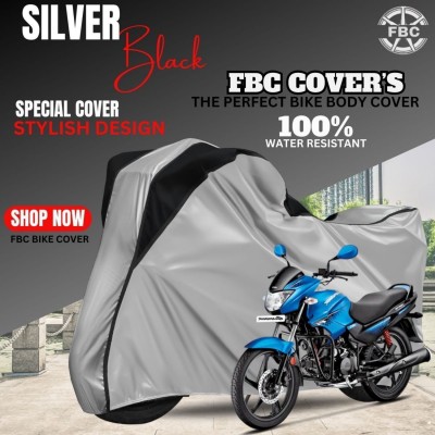 AUTOCAD Waterproof Two Wheeler Cover for Hero(Glamour i3s BS6, Black, Silver)