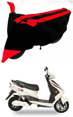 DeepShakshi AUTOMOTIVE Waterproof Two Wheeler Cover for Okinawa(R30 electric scooter, Red, Black)