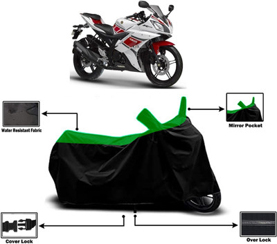 Amexride Two Wheeler Cover for Yamaha(YZF-R15 V2, Green)
