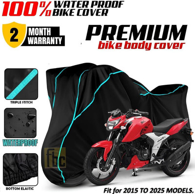 FBC Waterproof Two Wheeler Cover for TVS(Apache RTR 160, Black, Blue, Multicolor)