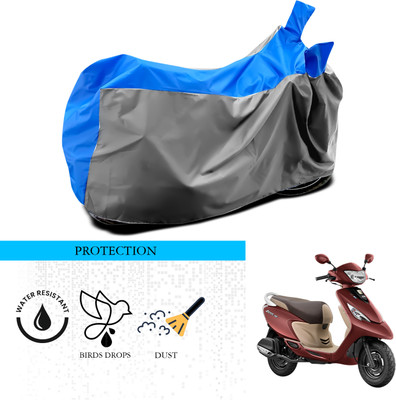 ANTHUB Waterproof Two Wheeler Cover for TVS(Scooty Zest 110, Grey, Blue)