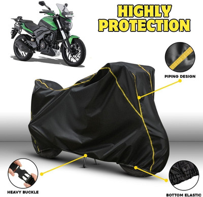 OliverX Waterproof Two Wheeler Cover for Bajaj(Dominar 400, Black, Yellow)