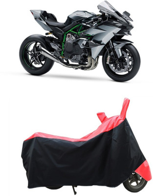 CRONEX Waterproof Two Wheeler Cover for Kawasaki(Ninja H2, Black, Red)